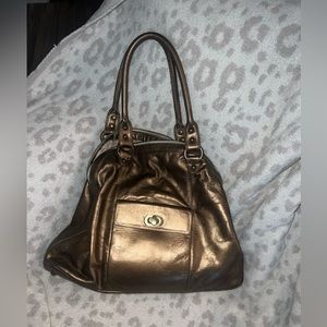 Bronze/gold leather purse